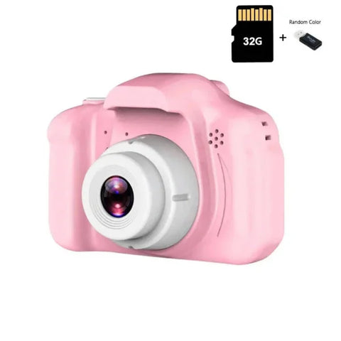 Waterproof Kids Camera - Pink 32G TF Card