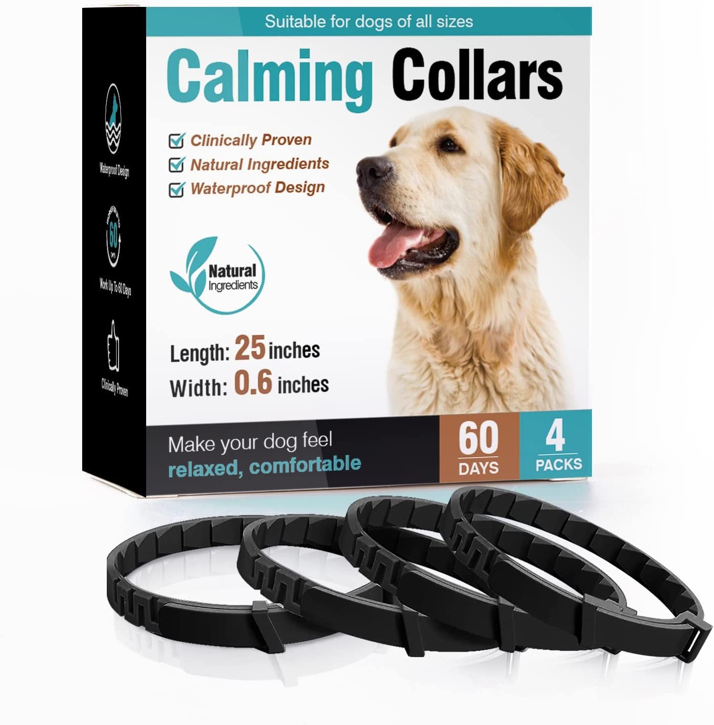 Pet Soothing Calming Collar Cat - 4pack of dog black - Pet Medical Collars