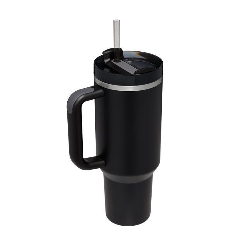 40oz Insulated Stainless Steel Tumbler with Handle and Lid - Black / 1200ML / 1PC