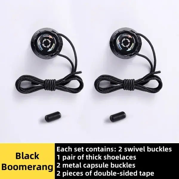 easy installation Automatic Shoelaces Without ties Black white Swivel Buckle Laces Thick Rope Sneakers Shoelace Shoe