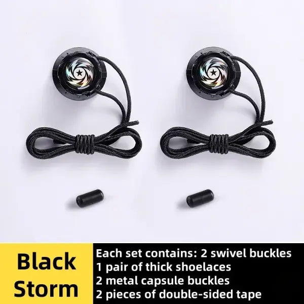 easy installation Automatic Shoelaces Without ties Black white Swivel Buckle Laces Thick Rope Sneakers Shoelace Shoe