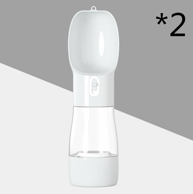 Portable Pet Food and Water Dispenser for Dogs and Cats - 2pc Grey