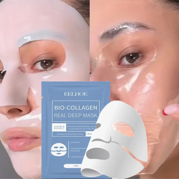 Collagen Wrinkle Remover Facial Mask Deep Moisturizing Whitening Soluble Hydrogel Mask Smooth Brighten Korean Skin Care