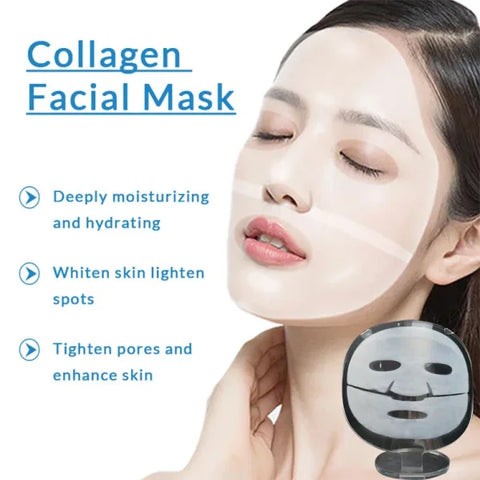 Collagen Wrinkle Remover Facial Mask Deep Moisturizing Whitening Soluble Hydrogel Mask Smooth Brighten Korean Skin Care