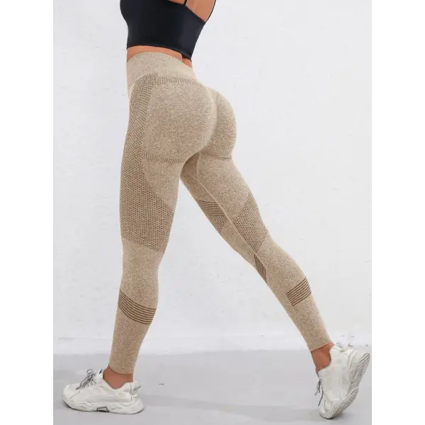 Elastic High Waist Leggings Women Knitted Solid Tights Seamless Butt Lift Fitness Yoga Fashion Skinnly Gym Sports