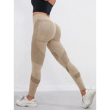 Elastic High Waist Leggings Women Knitted Solid Tights Seamless Butt Lift Fitness Yoga Fashion Skinnly Gym Sports