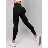 Elastic High Waist Leggings Women Knitted Solid Tights Seamless Butt Lift Fitness Yoga Fashion Skinnly Gym Sports