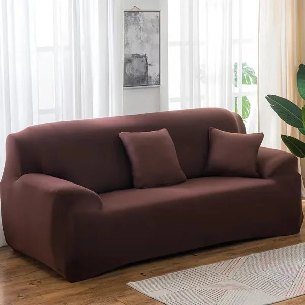 Elastic Solid Sofa Cover Protector for 1/2/3/4 Seater L-Shaped Corner Sofa