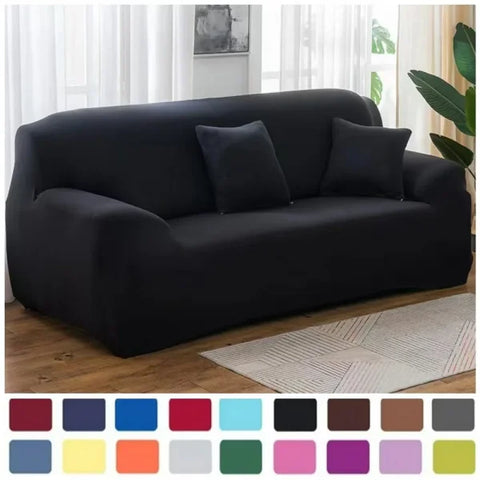 Elastic Solid Sofa Cover Protector for 1/2/3/4 Seater L-Shaped Corner Sofa