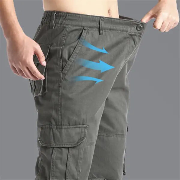Elastic Waist Tactical Jogging Pants Pure Cotton Loose Outdoor Work Style