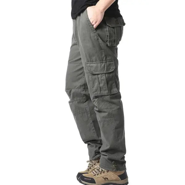 Elastic Waist Tactical Jogging Pants Pure Cotton Loose Outdoor Work Style - MST Army green / XL 70-80kg