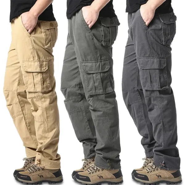 Elastic Waist Tactical Jogging Pants Pure Cotton Loose Outdoor Work Style