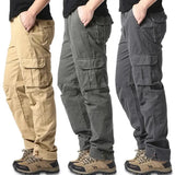 Elastic Waist Tactical Jogging Pants Pure Cotton Loose Outdoor Work Style