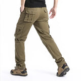 Elastic Waist Tactical Jogging Pants Pure Cotton Loose Outdoor Work Style