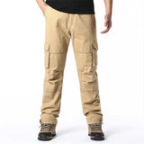 Elastic Waist Tactical Jogging Pants Pure Cotton Loose Outdoor Work Style