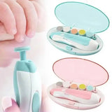 Pastel pink and blue electric baby nail trimmer for gentle infant nail care