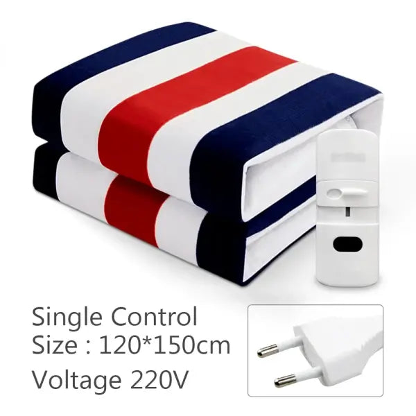 Thick Electric Heating Blanket 220V with Thermostat – Winter Body Warmer 70×150 / 120×150 / 150×180 cm - Red 120X150CM