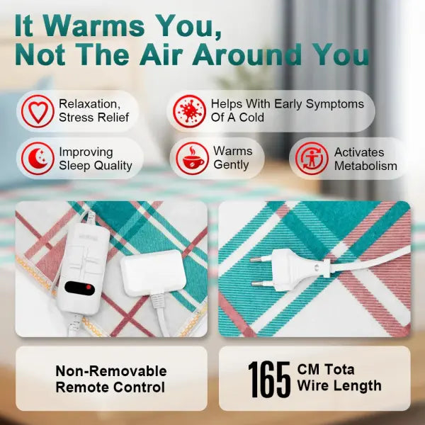 Thick Electric Heating Blanket 220V with Thermostat – Winter Body Warmer 70×150 / 120×150 / 150×180 cm