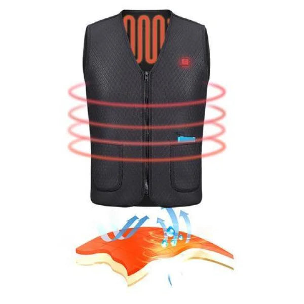 Electric Heated Vest for Outdoor Riding Skiing and Fishing Activities - Himpall