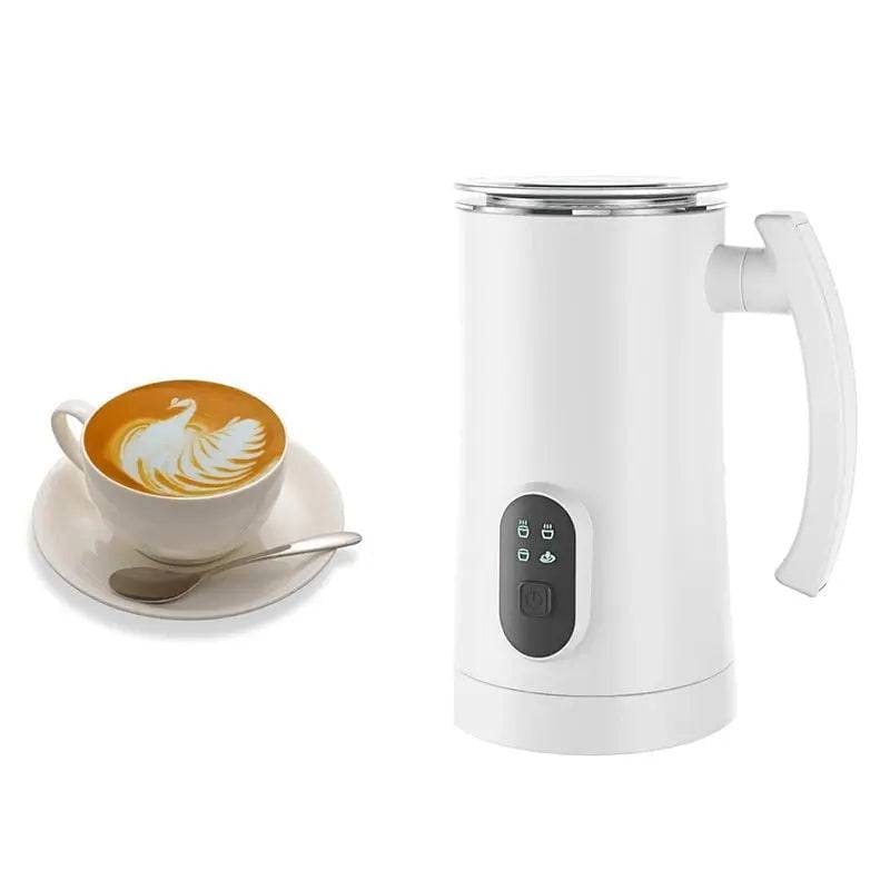 Electric Milk Frother - 4-in-1 Coffee Frother with EU Plug - White