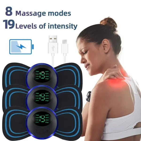 Electric Neck Massager EMS Muscle Massage Stimulator Low Frequency Instrument Back Cervical Calf Patches Pain Joints