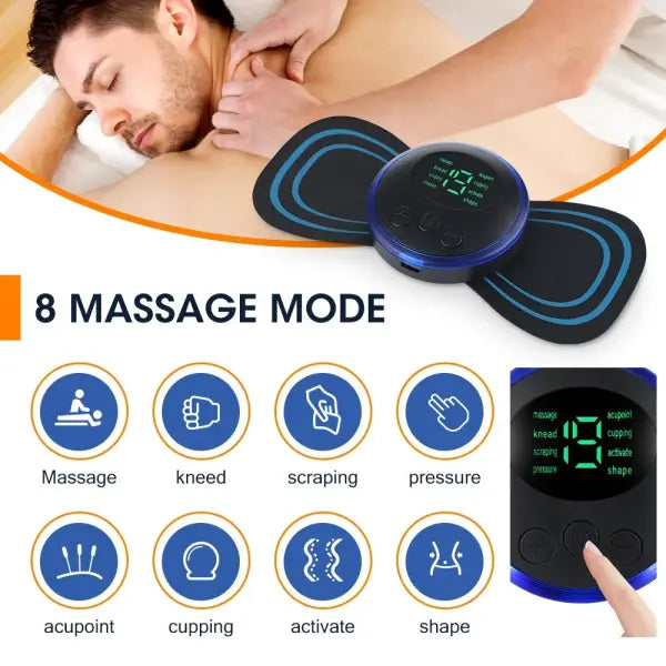 Electric Neck Massager EMS Muscle Massage Stimulator Low Frequency Instrument Back Cervical Calf Patches Pain Joints
