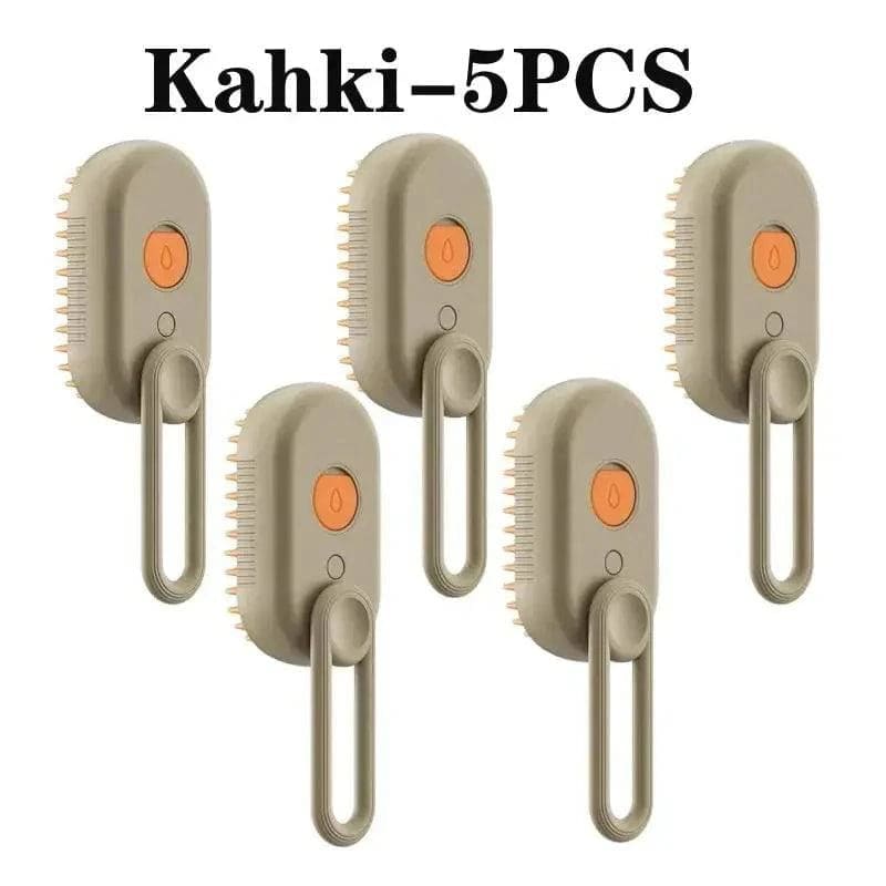 Electric Pet Brush – 3-in-1 Grooming Tool for Cats & Dogs - Kahki-5PCS