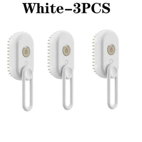 Electric Pet Brush – 3-in-1 Grooming Tool for Cats & Dogs - White-3PCS