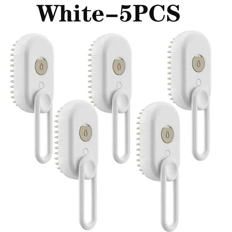 Electric Pet Brush – 3-in-1 Grooming Tool for Cats & Dogs - White-5PCS