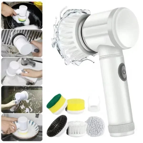 Electric Spin Scrubber 5-in-1 Power Brush with Replaceable Heads