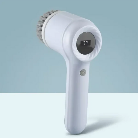 Electric Spin Scrubber 5-in-1 Power Brush with Replaceable Heads - Light Grey