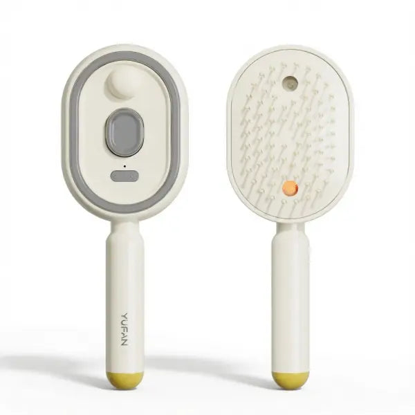 Electric Spray Air Massage Comb Essential Oil Hair Brush Anti-static Care - Upgraded version / Beige - None