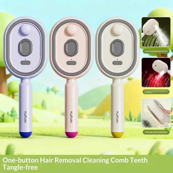 Electric Spray Air Massage Comb Essential Oil Hair Brush Anti-static Care - None