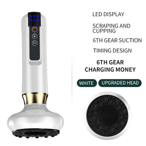 Electric Vacuum Cupping Massager for Skin Treatment and Anti-Cellulite - White / 6speed charging / USB