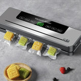 Vacuum packaging machine with fully automatic sealing and built-in cutter