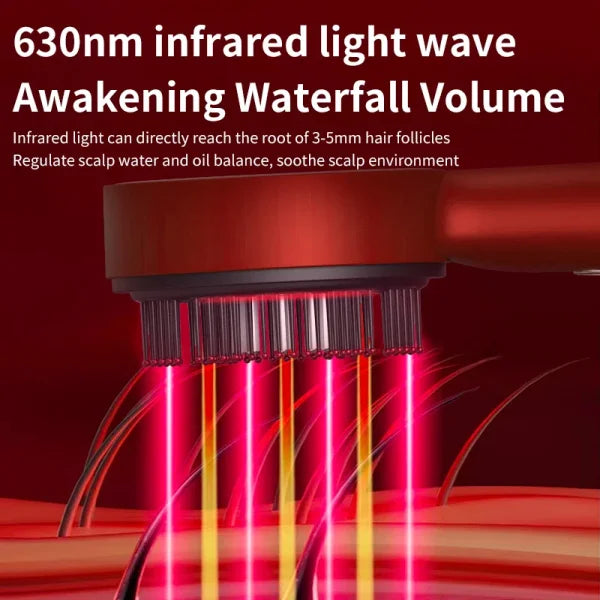 Electric Vibration Massage Comb Red Light Therapy Hair Growth Massage Scalp Brush Anti Hair Loss Liquid Oil Applicator Hair Care - Himpall