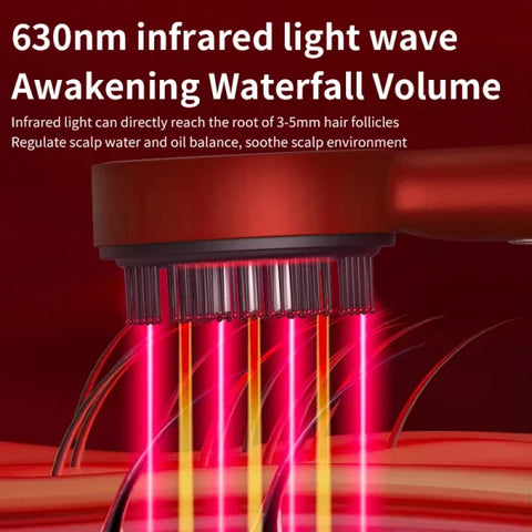 Electric Vibration Massage Comb Red Light Therapy Hair Growth Massage Scalp Brush Anti Hair Loss Liquid Oil Applicator Hair Care - Himpall