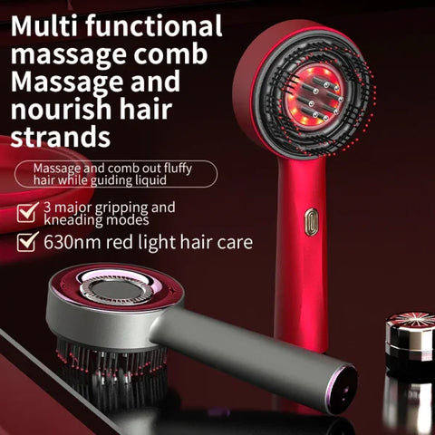 Electric Vibration Massage Comb Red Light Therapy Hair Growth Massage Scalp Brush Anti Hair Loss Liquid Oil Applicator Hair Care - Himpall