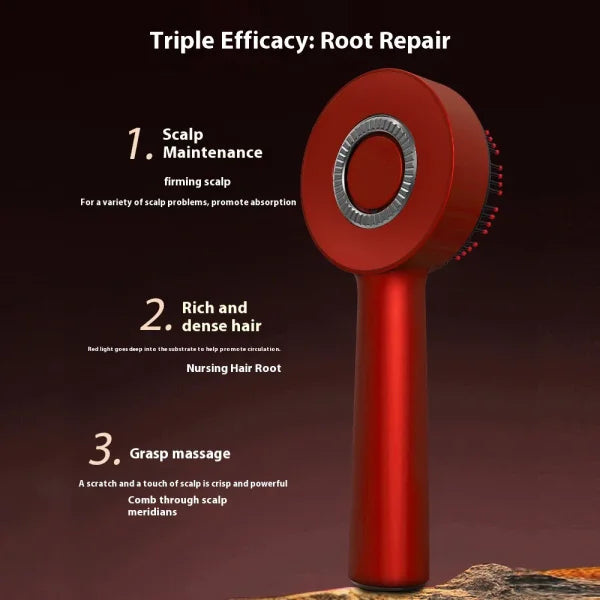 Electric Vibration Massage Comb Red Light Therapy Hair Growth Massage Scalp Brush Anti Hair Loss Liquid Oil Applicator Hair Care - Himpall