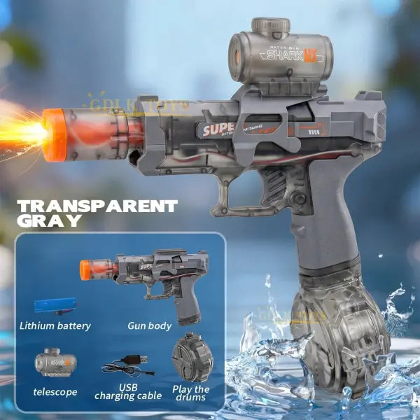 Electric Water Blaster Large Capacity – Powerful Automatic Outdoor Toy - Light Grey