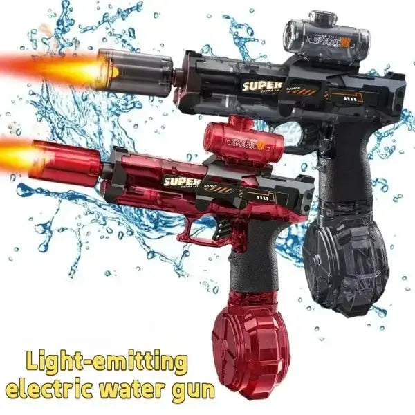 Outdoor Beach Water Gun with Light Sprays for High-Speed Combat - black-D