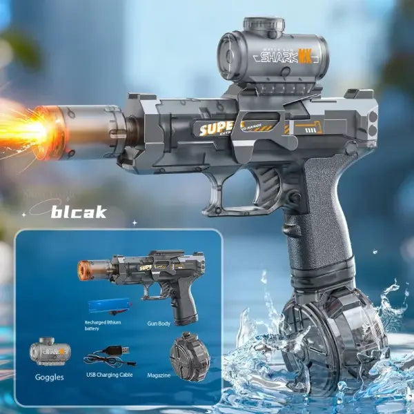 Outdoor Beach Water Gun with Light Sprays for High-Speed Combat - black-D