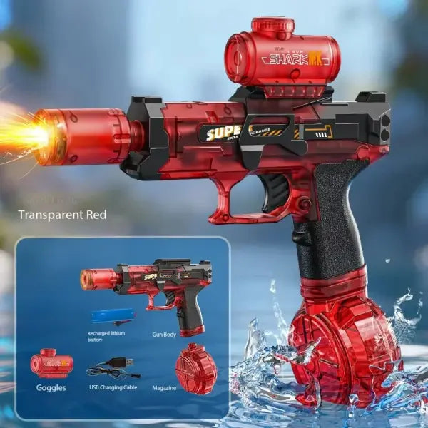 Outdoor Beach Water Gun with Light Sprays for High-Speed Combat - black-D