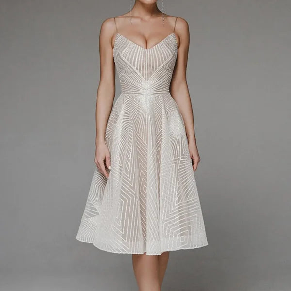 Elegant A-Line Lace Wedding Dress – Boho Chiffon Bridal Gown