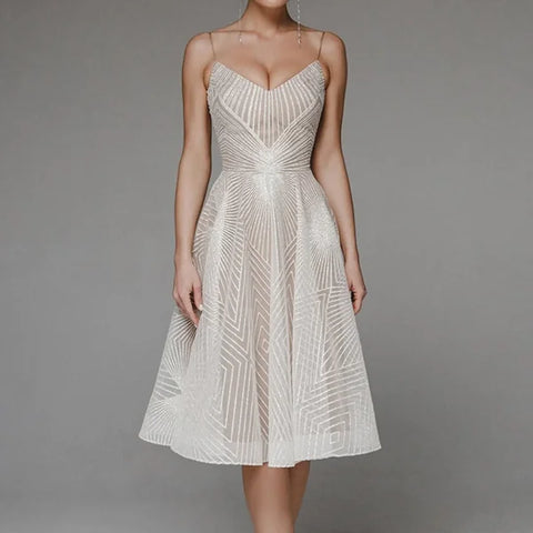 Elegant A-Line Lace Wedding Dress – Boho Chiffon Bridal Gown