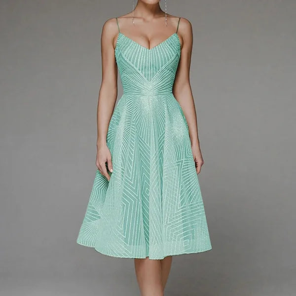 Elegant A-Line Lace Wedding Dress – Boho Chiffon Bridal Gown - Green / XS / United States