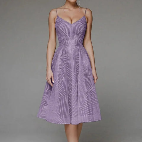 Elegant A-Line Lace Wedding Dress – Boho Chiffon Bridal Gown - Purple / XS / United States