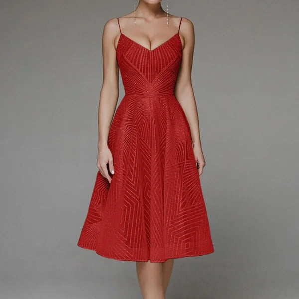 Elegant A-Line Lace Wedding Dress – Boho Chiffon Bridal Gown - Red / XS / CN