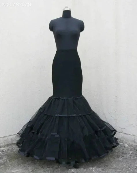 Black Bridal Petticoat for Mermaid Gowns – Elegant Wedding Petticoat - Black