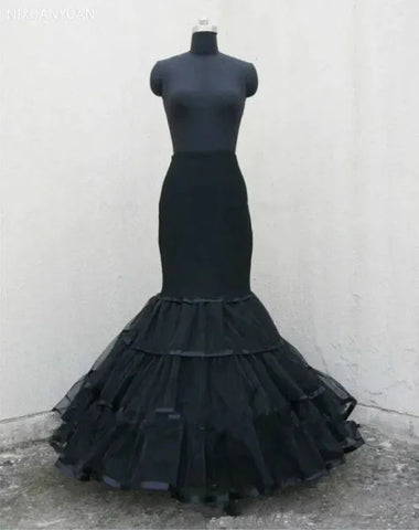 Black Bridal Petticoat for Mermaid Gowns – Elegant Wedding Petticoat - Black
